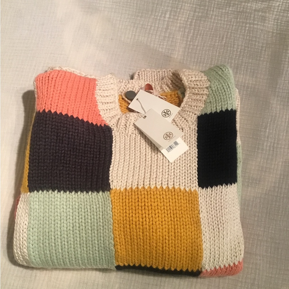 Tory Burch Multicolor Patchwork Sweater NWT - image 9